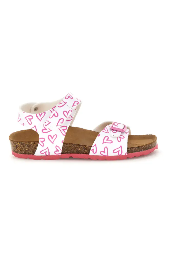 PITT KIDS Sandali bianco con stampa cuori doppia regolazione 45289glo [BIANCO