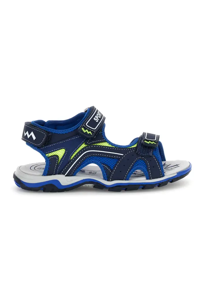 Sandali blu con dettagli a contrasto e chiusura a strappo Pitt kids 15115 [BLUE]