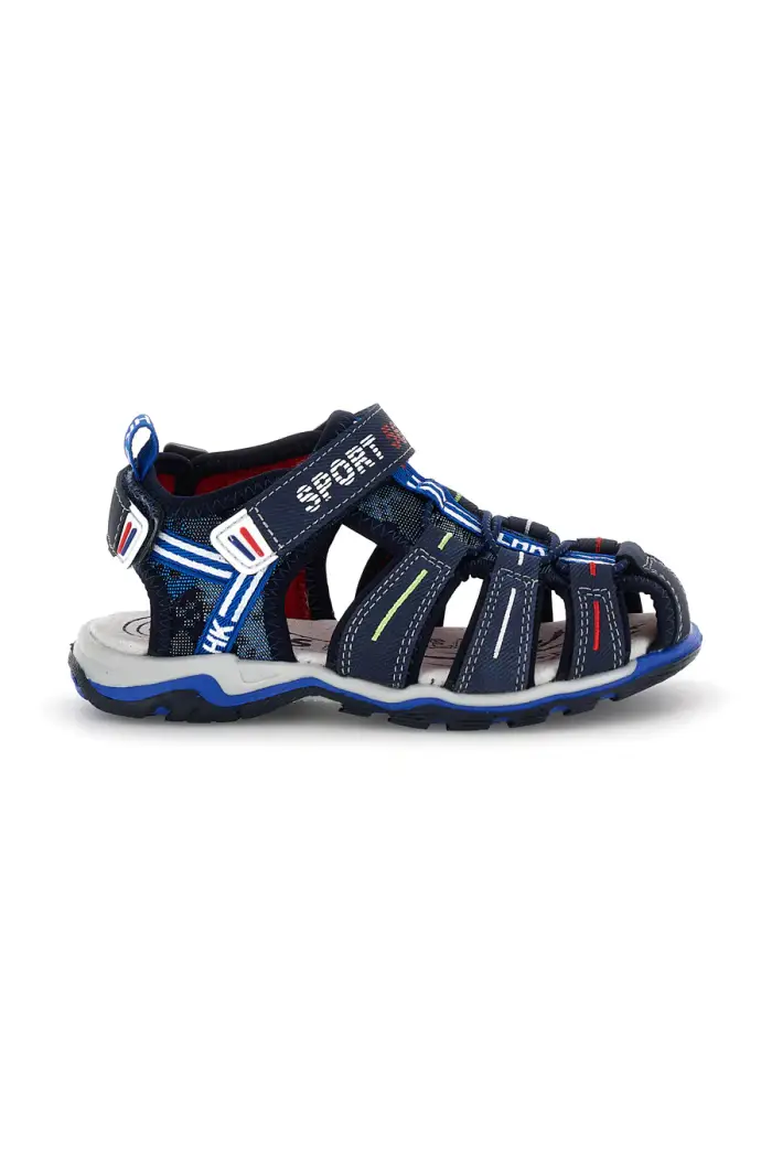 Sandali blu con punta chiusa e chiusura a strappo Pitt kids 15113 [BLUE]