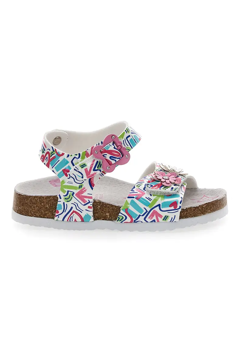 PITT KIDS Sandali Multicolor Con Strappo 14408 [BIANCO]