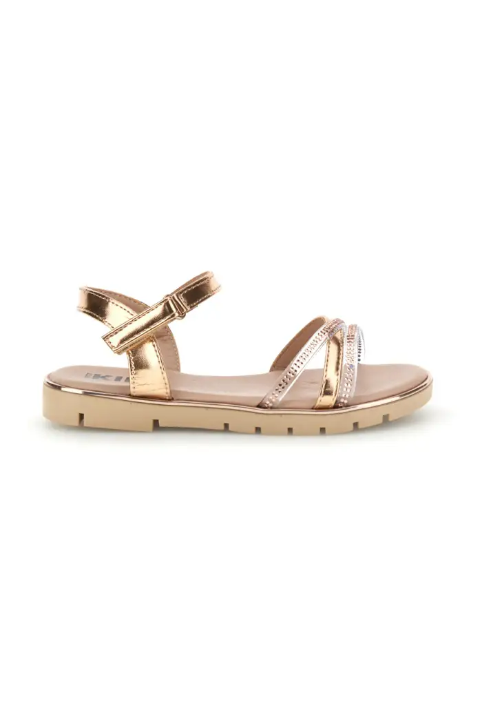 PITT KIDS Sandali oro rosa con cinturini trasparenti con brillantini 392635S [ROSE GOLD]
