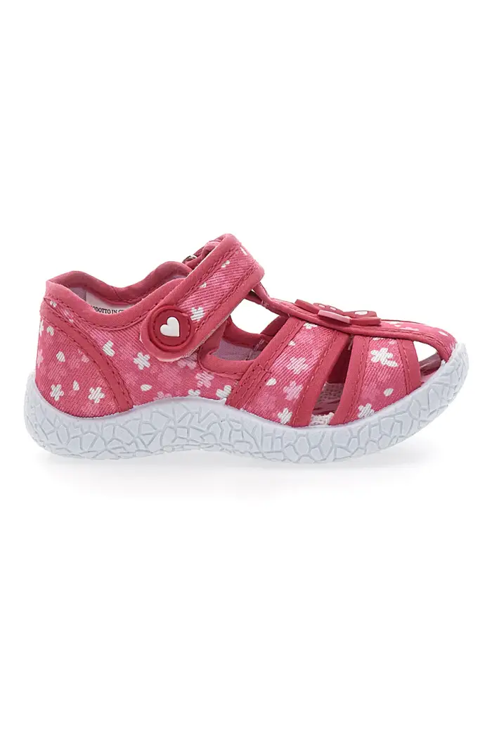 Sandali primi passi Rosa Morbidi con Fiorellini e Velcro PITT KIDS PK2877A [FUXIA]