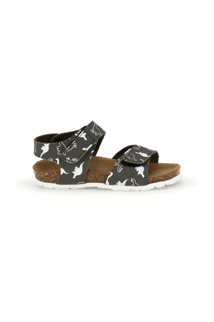PITT KIDS Sandali verde con stampa dinosauri strappi in velcro 40006ndn [NAVY]