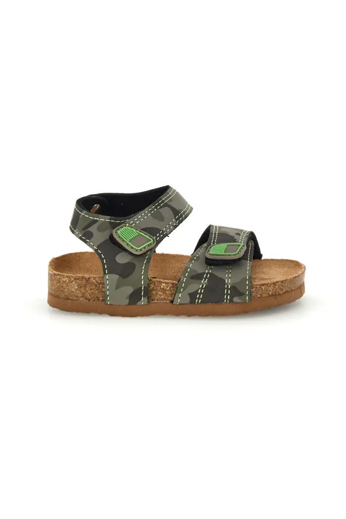 PITT KIDS Sandali verdi mimetici con strappi 14512 [SAFARI]