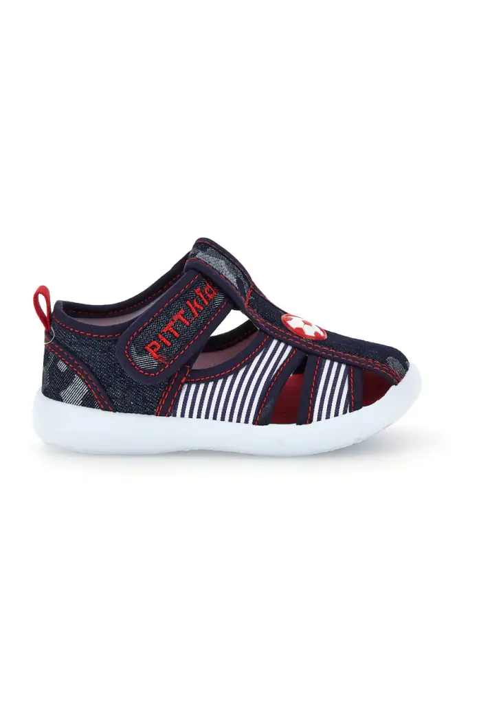PITT KIDS Scarpe in tessuto blu e rosse con pallone 2242876 [BLUE]