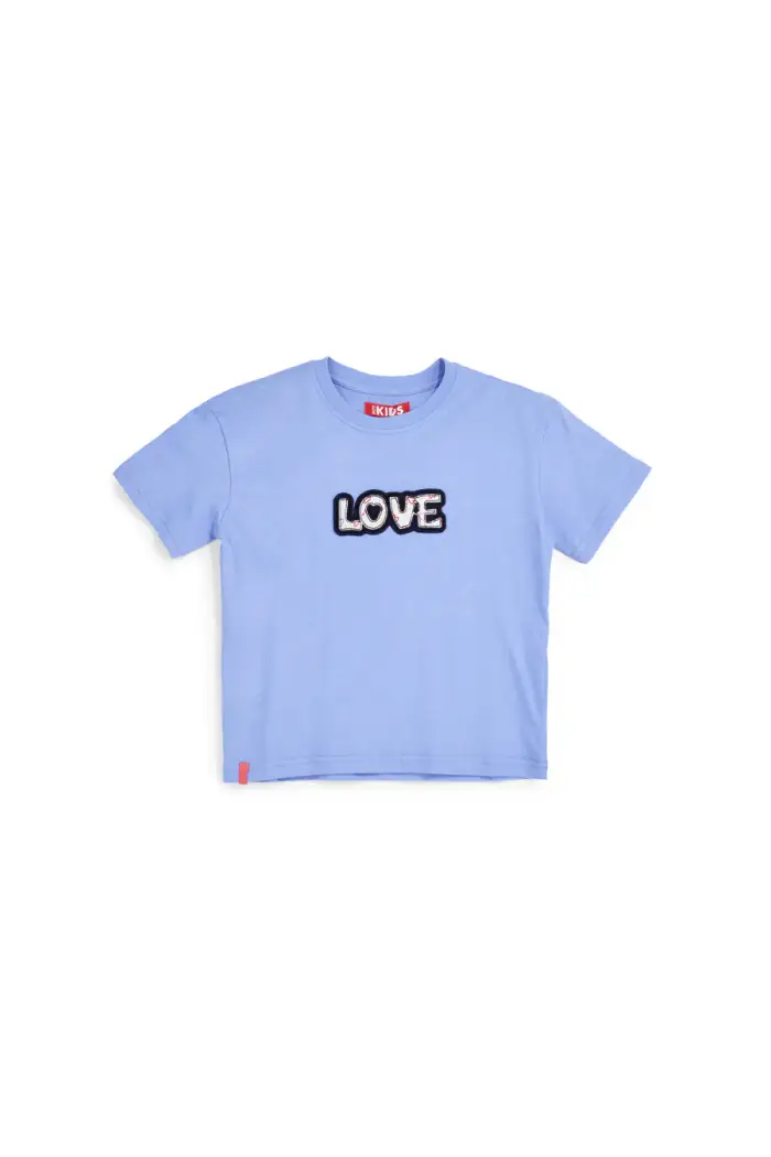 PITT KIDS T-shirt azzurra con stampa Love PT-G-T-9047 [BLUE]