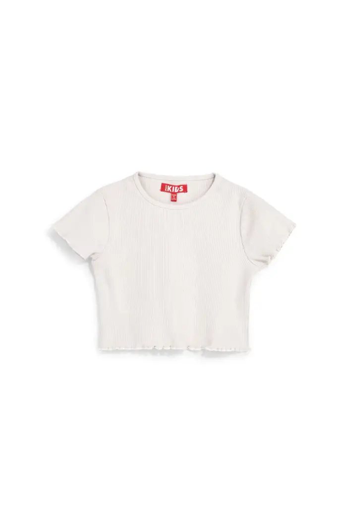 PITT KIDS T-shirt bianca in tessuto a costine PT-G-T-9057 [BIANCO]