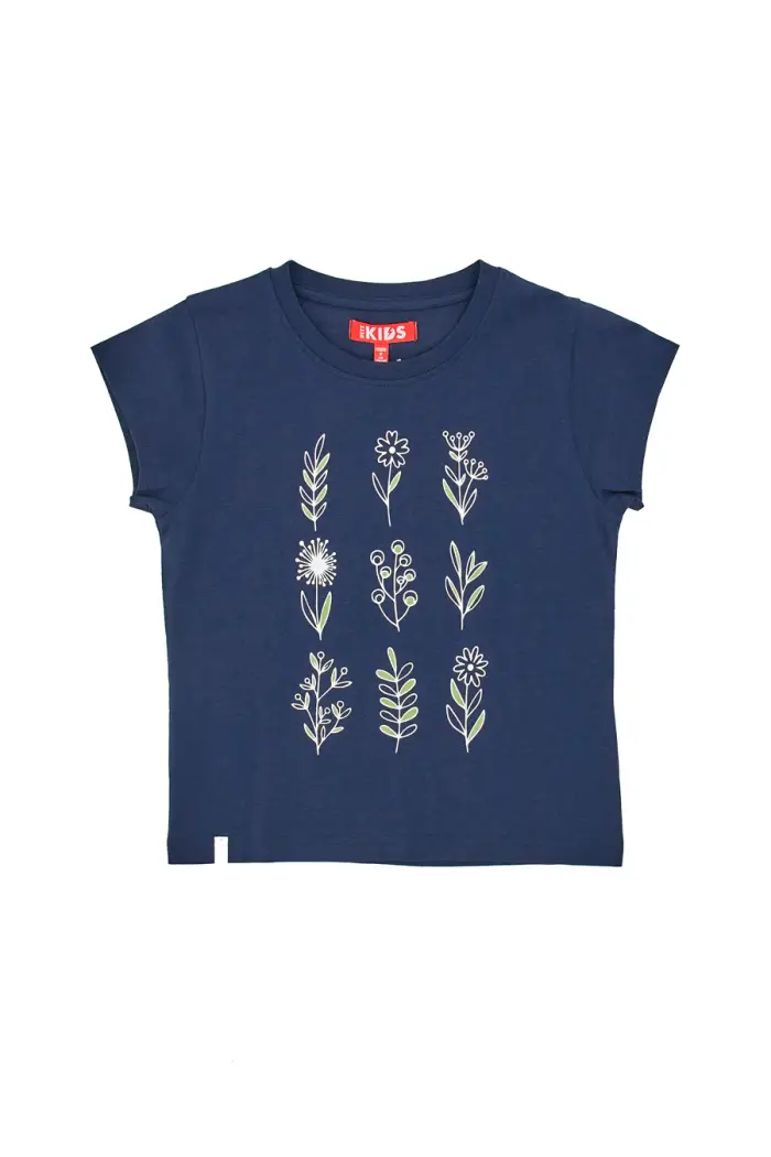 T-Shirt Blu con Stampa con Glitter Pitt Kids PT-G-T-05051 [BLUE]