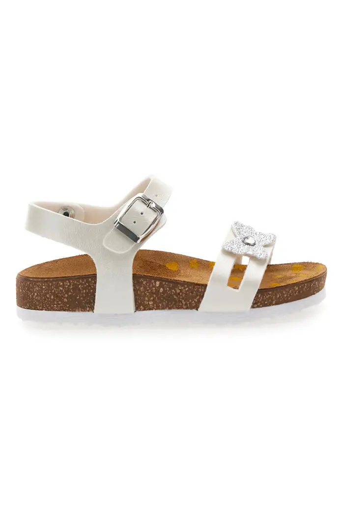 Sandali bianchi con fiore glitter Pittarello Bio 257A010SR [BIANCO]