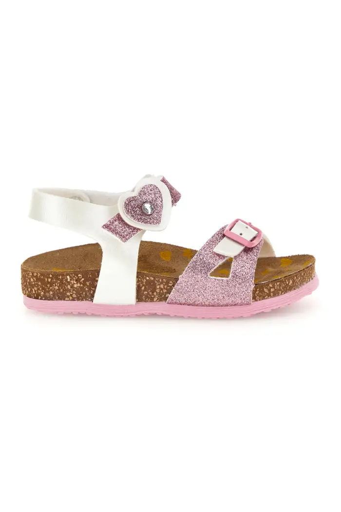 Sandali bianco e rosa con fibbie Pittarello bio 257A187SR [BIANCO