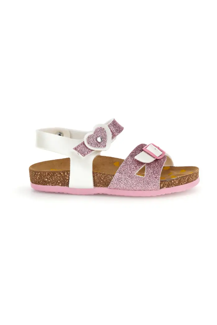 Sandali bianco e rosa con fibbie Pittarello bio 257A187SR [BIANCO
