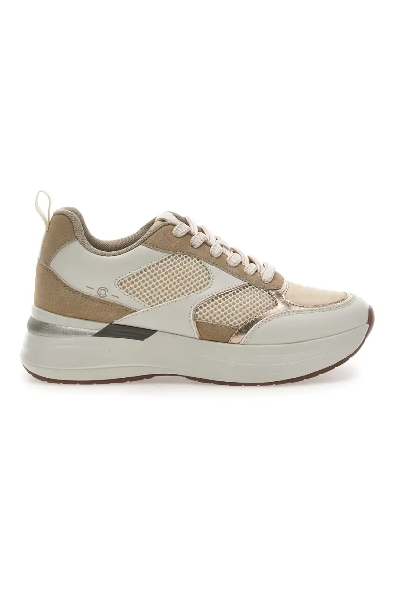 PITTARELLO CAPSULE Sneakers Beige con Platform comfort inserti in pelle Kendy [BEIGE]
