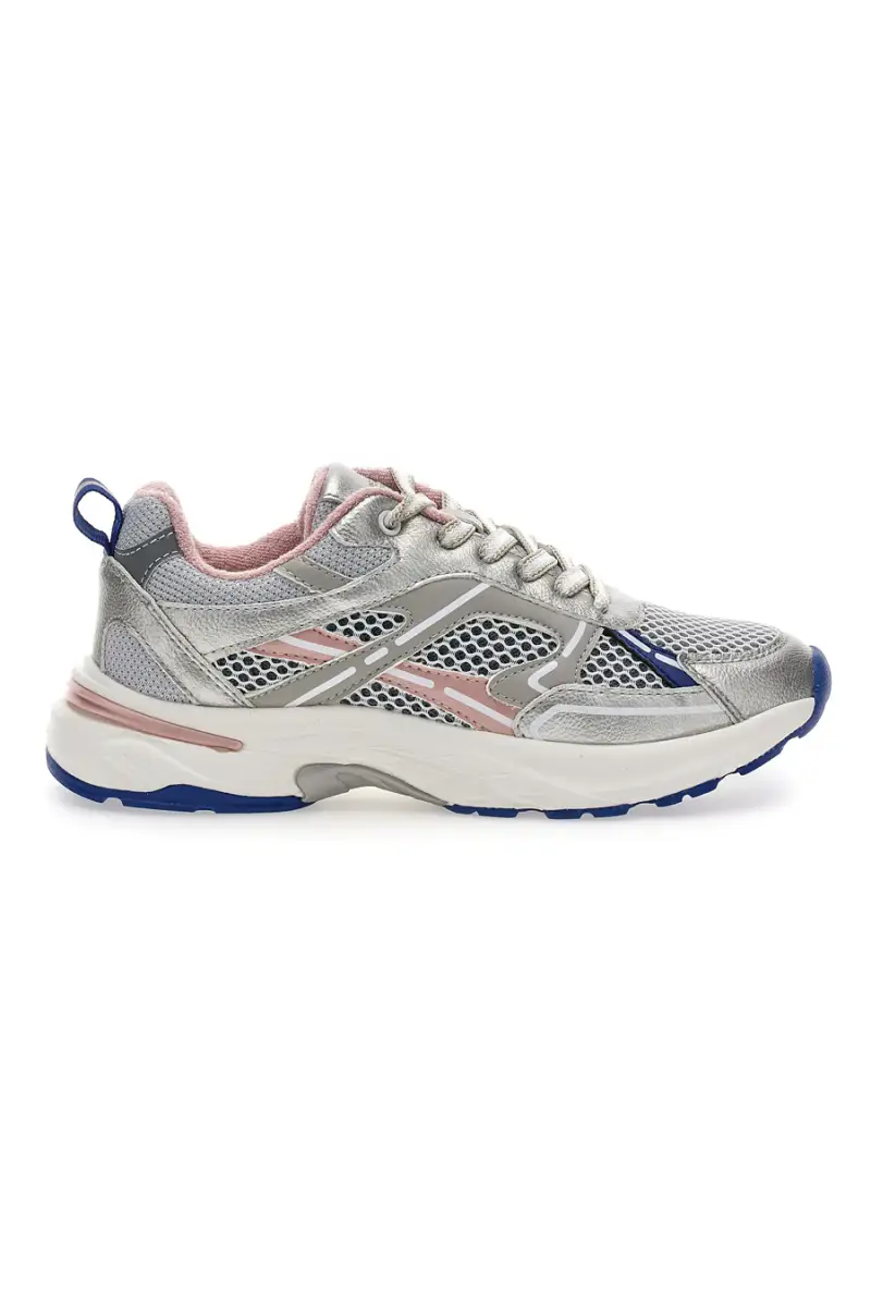PITTARELLO CAPSULE Sneakers da donna argento con inserti rosa e blu Pittarello 8W25911 [SILVER