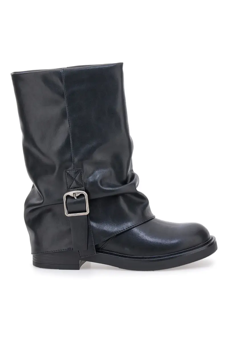 PITTARELLO CAPSULE Stivaletti neri con fibbia e gambale largo BT251241010 [NERO]