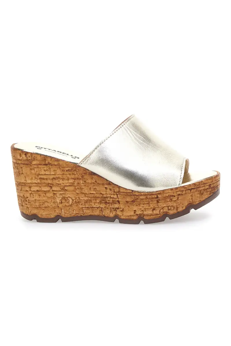 PITTARELLO Ciabatte Oro Con Zeppa Effetto Sughero 27623002 [ORO]