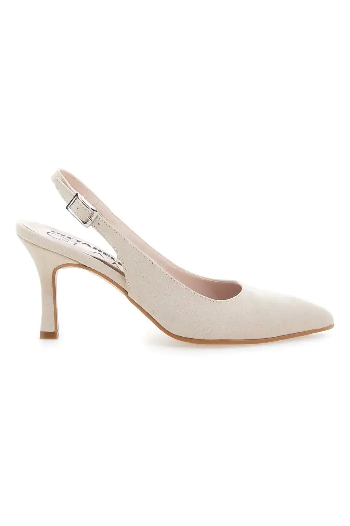 PITTARELLO GLAM Décolleté da donna beige con cinturino slingback 5371 [BEIGE]