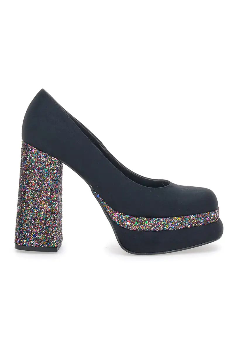 PITTARELLO GLAM Decollete Platform 3336 Nere con Glitter [NERO