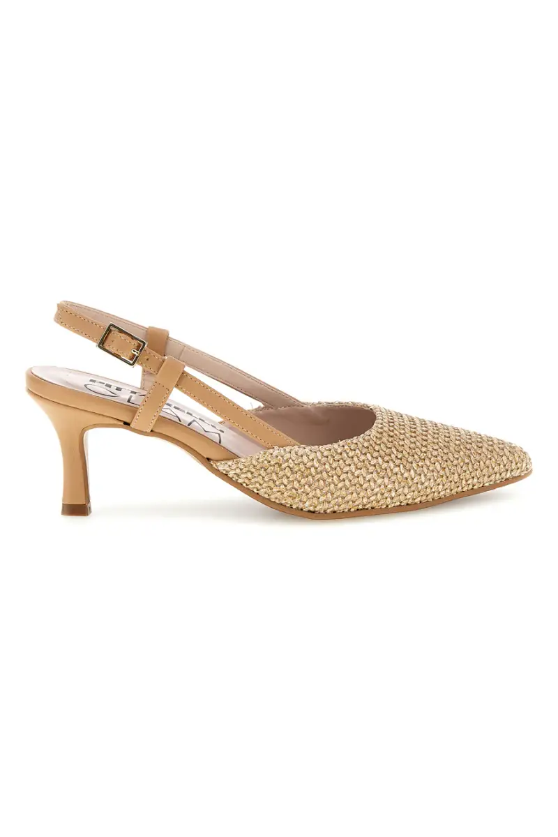 PITTARELLO GLAM Decolletè slingback beige a punta made in Italy 34394 [BEIGE]