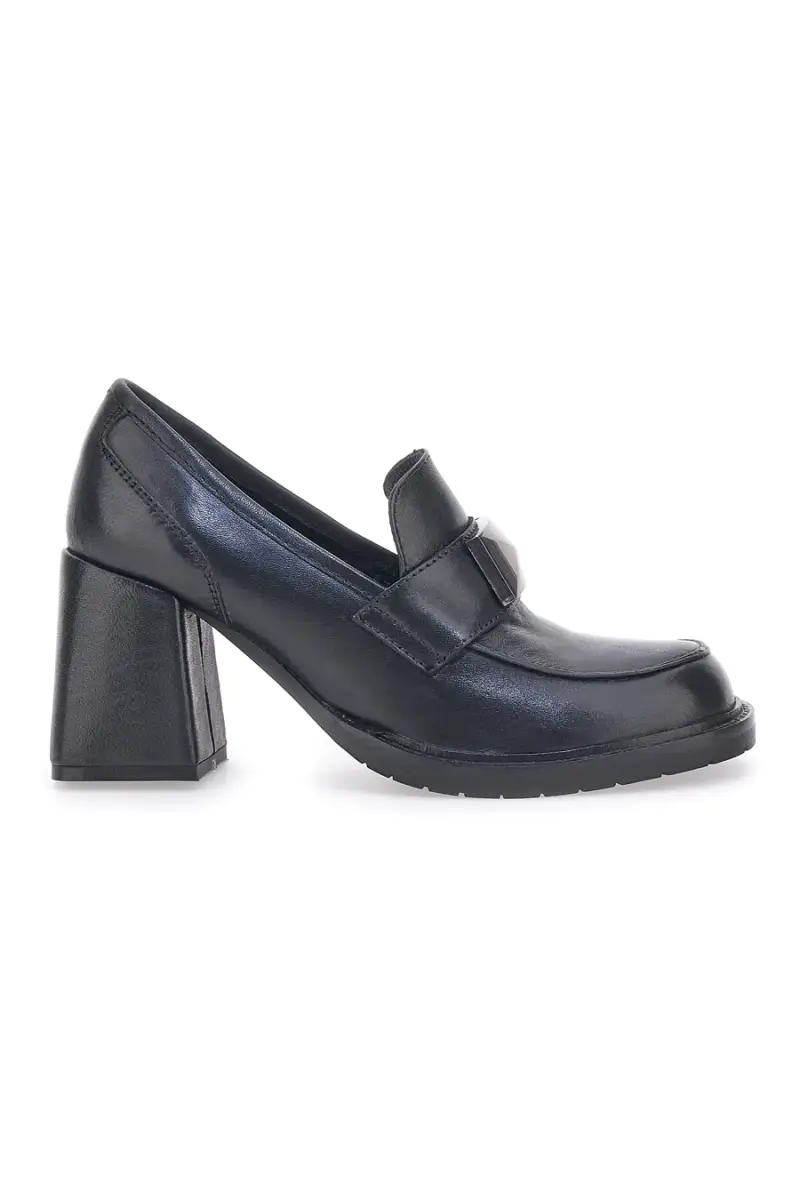 PITTARELLO GLAM Mocassini con Tacco 7012 Neri [NERO]