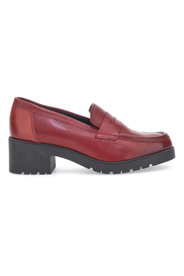 PITTARELLO GLAM Mocassino in Vera Pelle Rosso 85035 [ROSSO]