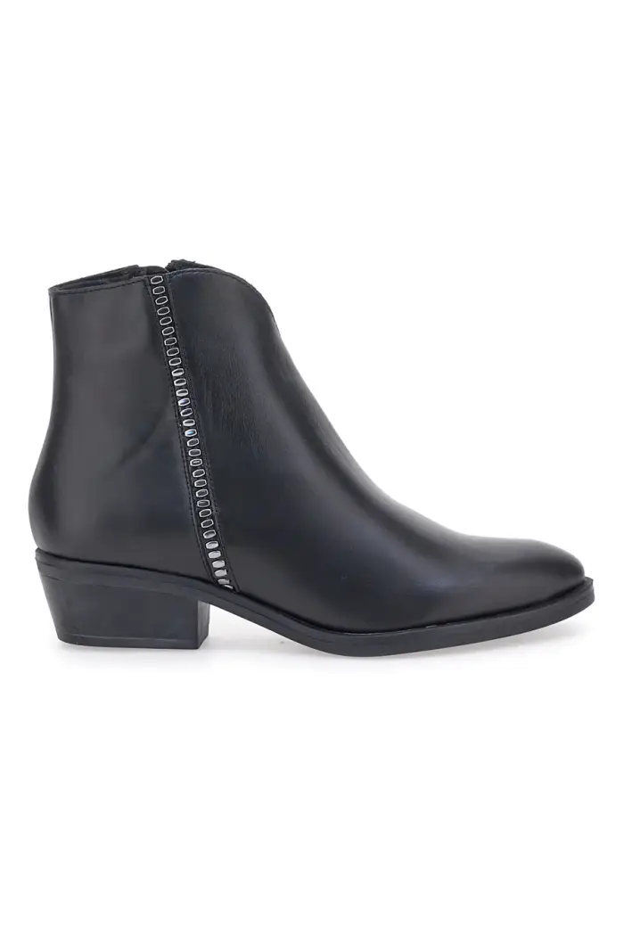 PITTARELLO GLAM Stivaletti neri a punta in Vera Pelle 4554015 [NERO]