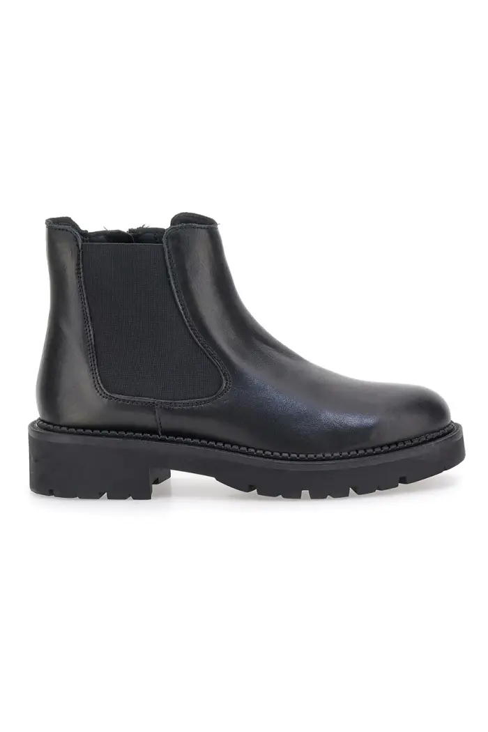 PITTARELLO GLAM Stivaletti neri in vera pelle con suola carrarmato 6436019 [NERO]