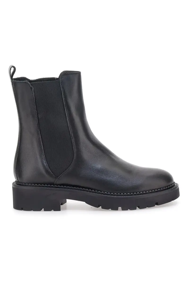 PITTARELLO GLAM Stivaletti neri in vera pelle con suola carrarmato 6436675 [NERO]