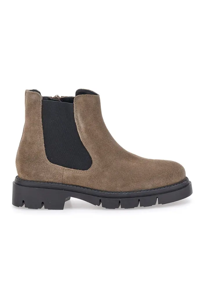 PITTARELLO GLAM Stivaletto nero in vera pelle con elastico laterale 2546019 [TAUPE]