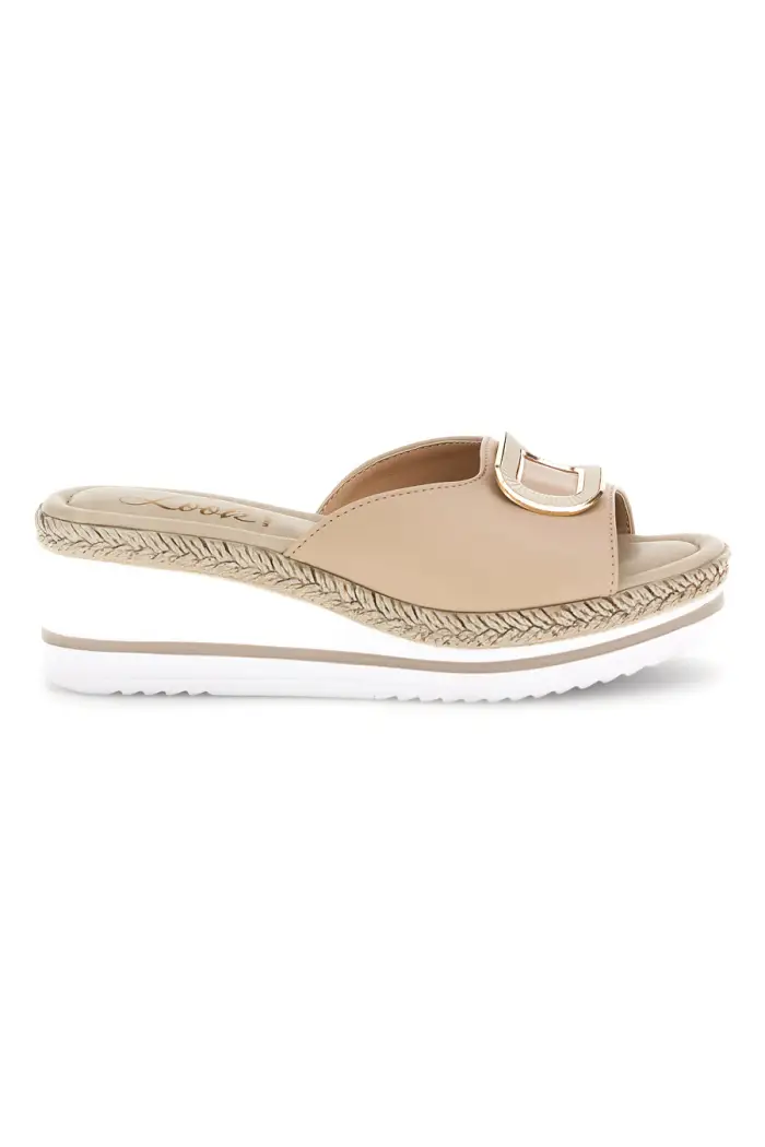Sandali bianchi con zeppa platform e cinturino Pittarello look MK3313109 [BEIGE]
