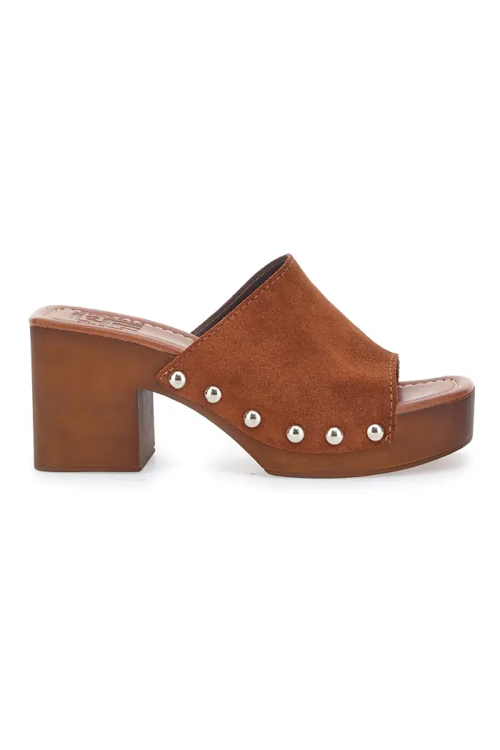 Zoccoli Marroni in Vera Pelle con Tacco Effetto Legno PITTARELLO LOVE 4850 [MARRONE]