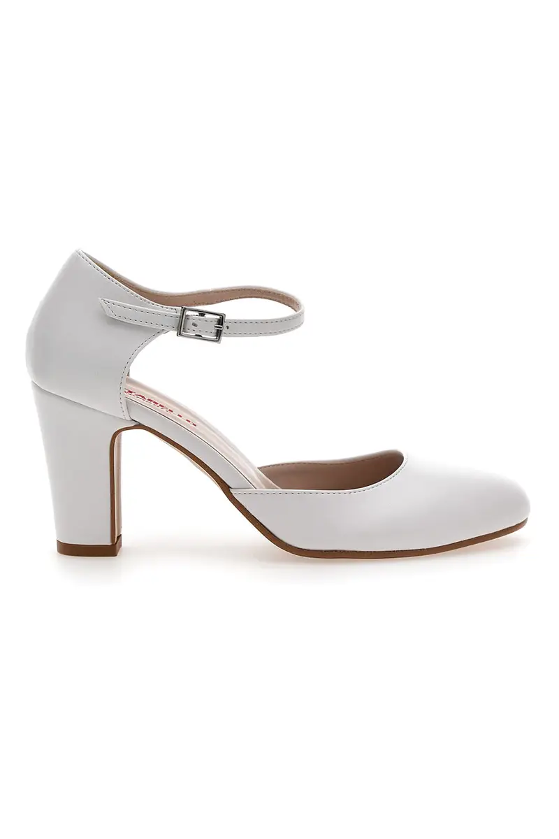 PITTARELLO ROMANTIC Decolleté Bianche Con Cinturino 4569 [LUCE]