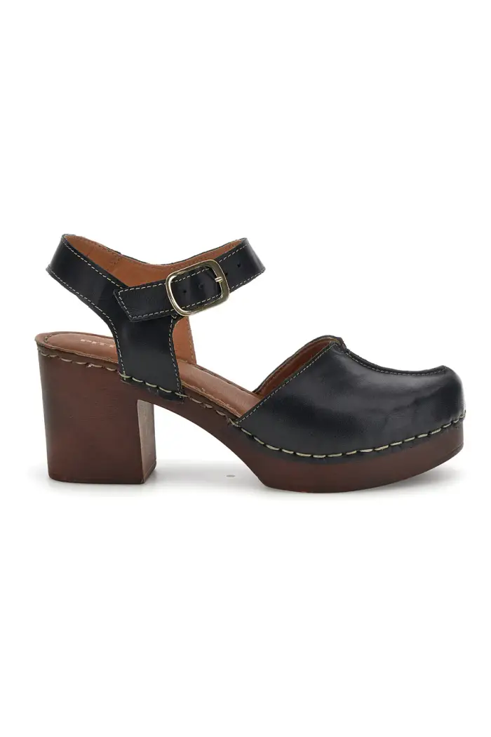 PITTARELLO Sandali neri in vera pelle con tacco 1145971 [NERO]
