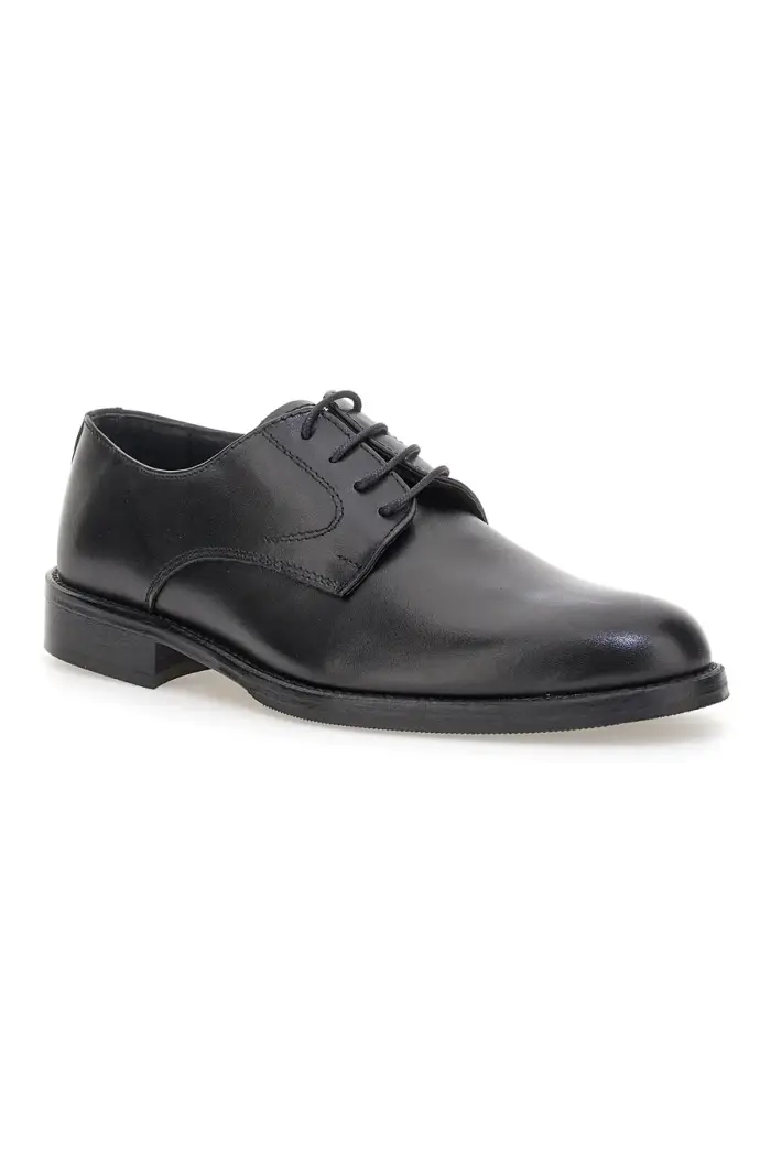 PITTARELLO Scarpe eleganti nere in pelle liscia con punta arrotondata 7720 [NERO]