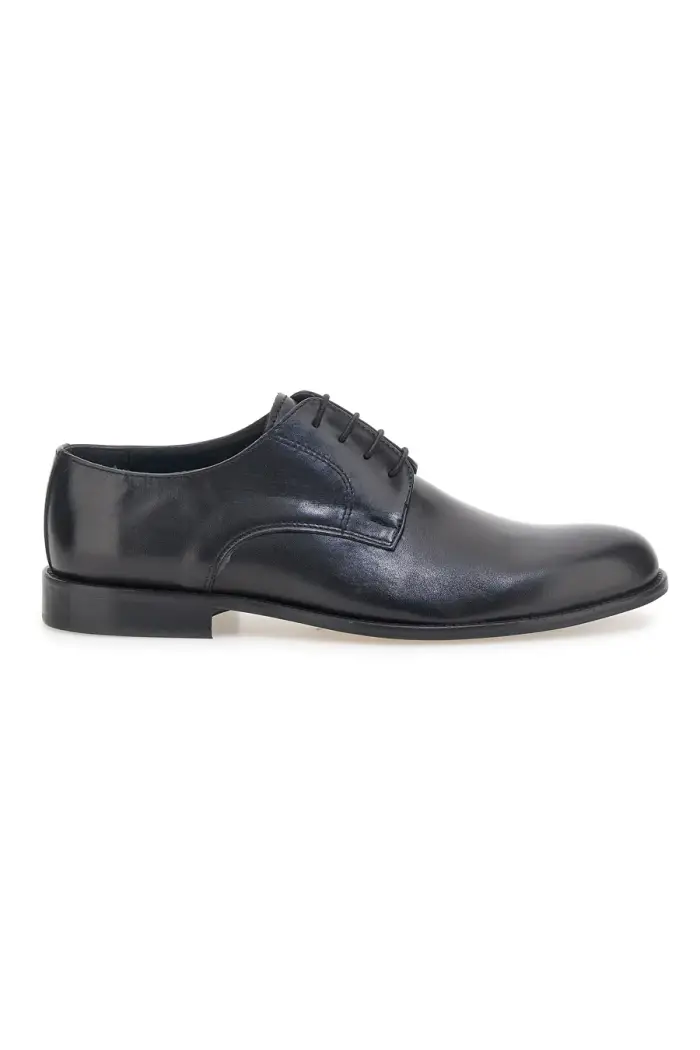 PITTARELLO Scarpe stringate nere in pelle con suola in cuoio made in Italy 7720 [NERO]