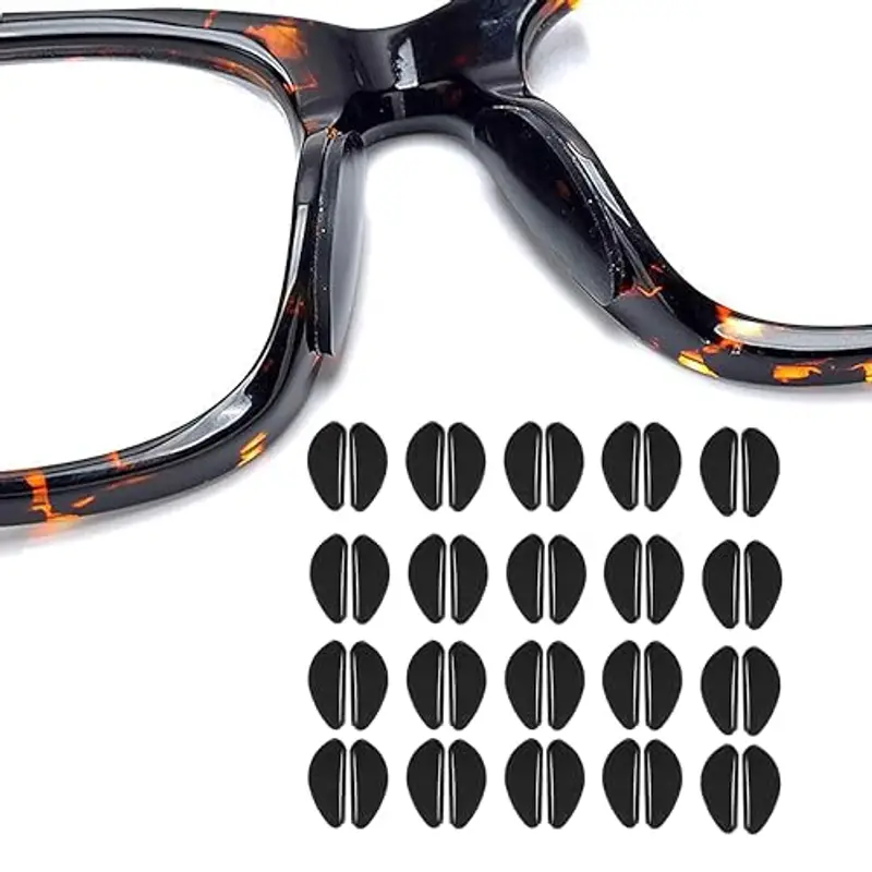 PLABBDPL 20 Paia Naselli per Occhiali Antiscivolo Occhiali Silicone, Nasello Antiscivolo Comodi per d'Aria, Naselli Adesivi per Occhiali