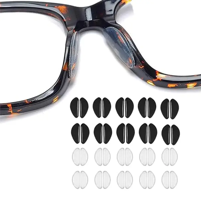 PLABBDPL 20 Paia Naselli per Occhiali Antiscivolo Occhiali Silicone, Nasello Antiscivolo Comodi per d'Aria, Naselli Adesivi per Occhiali