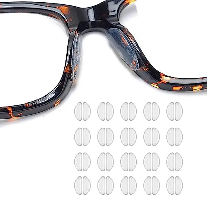 PLABBDPL 20 Paia Naselli per Occhiali Antiscivolo Occhiali Silicone, Nasello Antiscivolo Comodi per d'Aria, Naselli Adesivi per Occhiali