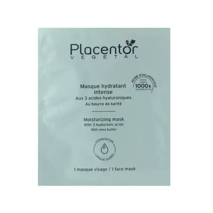 Placentor Végétal Maschera Idratante Intensa Ai 3 Acidi Ialuronici al Burro di Karitè x1 Unità