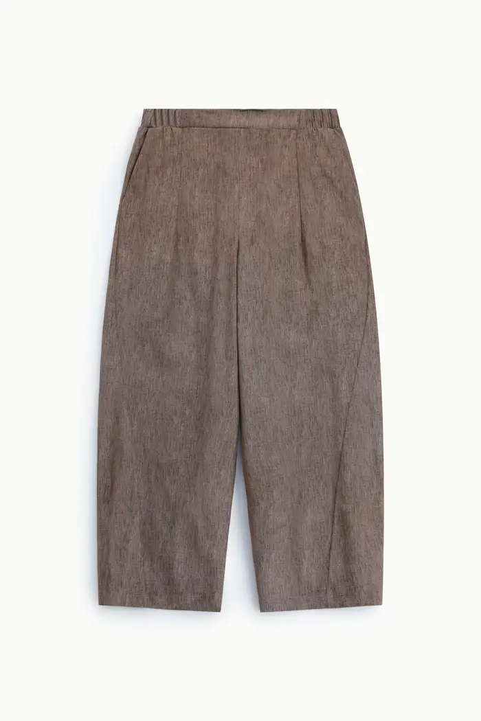 Pantaloni palazzo vita alta con pinces Moro