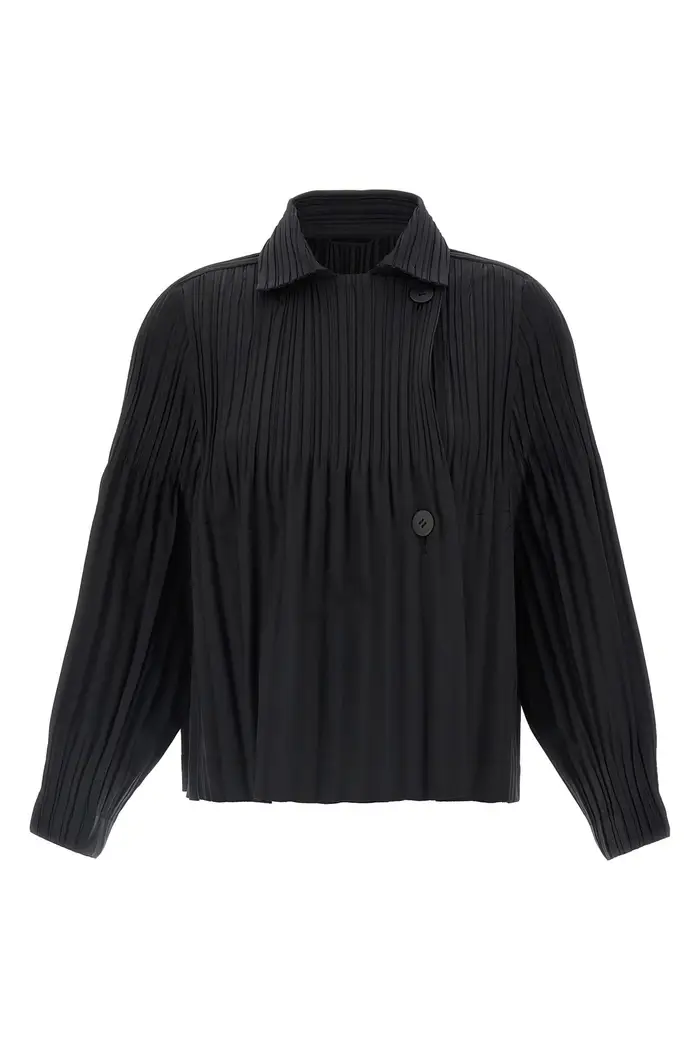 PLEATS PLEASE ISSEY MIYAKE Cappotto Smooth Coat Nero