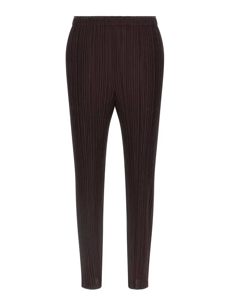 Pleats Please Issey Miyake Colori mensili pantaloni di luglio Marrone