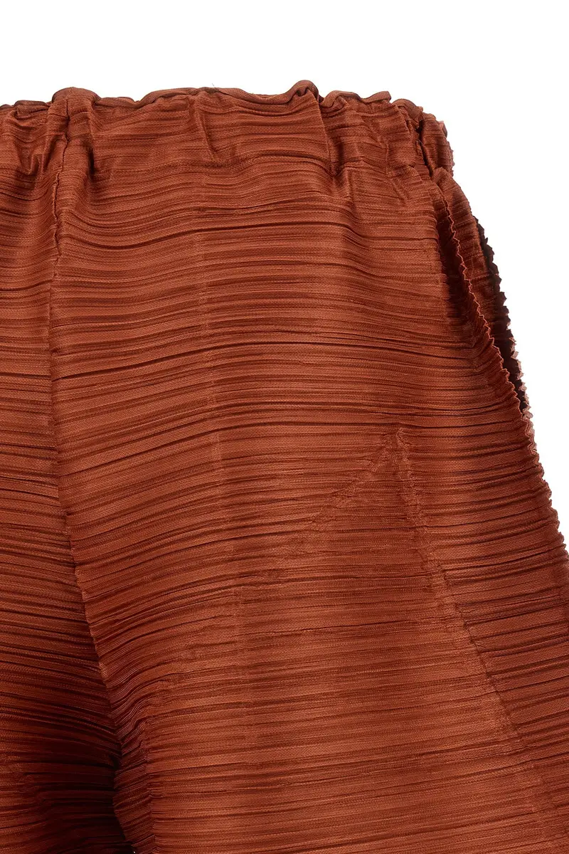 PLEATS PLEASE ISSEY MIYAKE Pantalone 'Thicker Bounce' Marrone