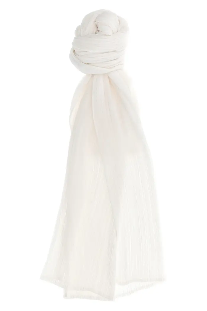 PLEATS PLEASE ISSEY MIYAKE Stola Basic Madame-T Small Bianco