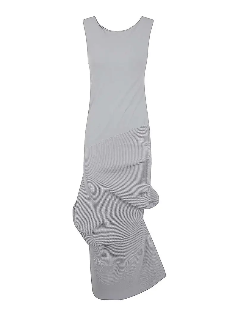 Pleats Please Issey Miyake Vestito lungo Emerge Grigio