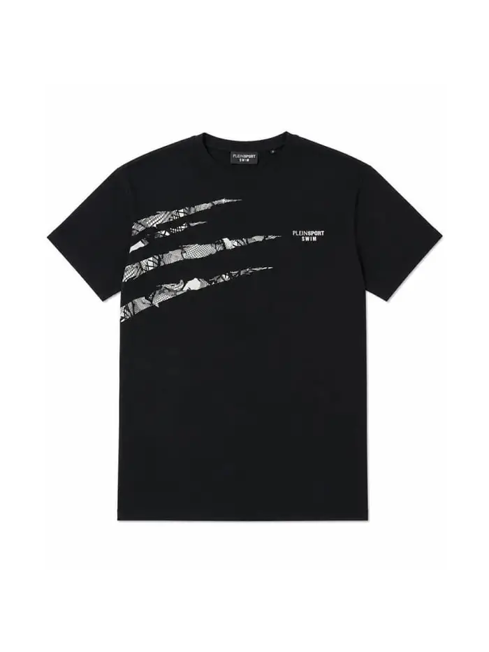 Plein Sport tshirt nera uomo maxi logo