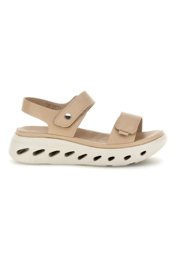 Sandali beige con strappi in velcro suola comfort Plocadi G88382 [BEIGE]