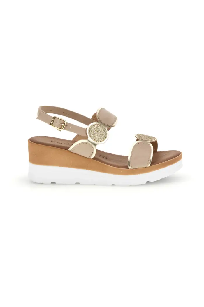 Sandali beige con zeppa Plocadi 11075035 [BEIGE]