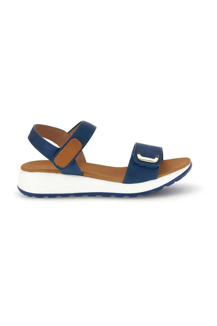 Sandali blu con strappi in velcro suola comfort Plocadi Bza242387a [NAVY]