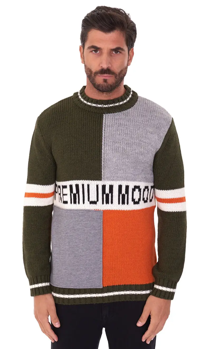 PMDS Maglione girocollo con logo, colore multicolore
