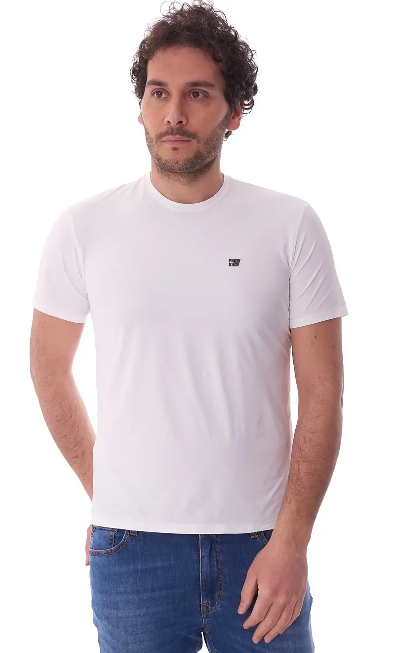 PMDS T-shirt hyperstretch con logo, colore bianco